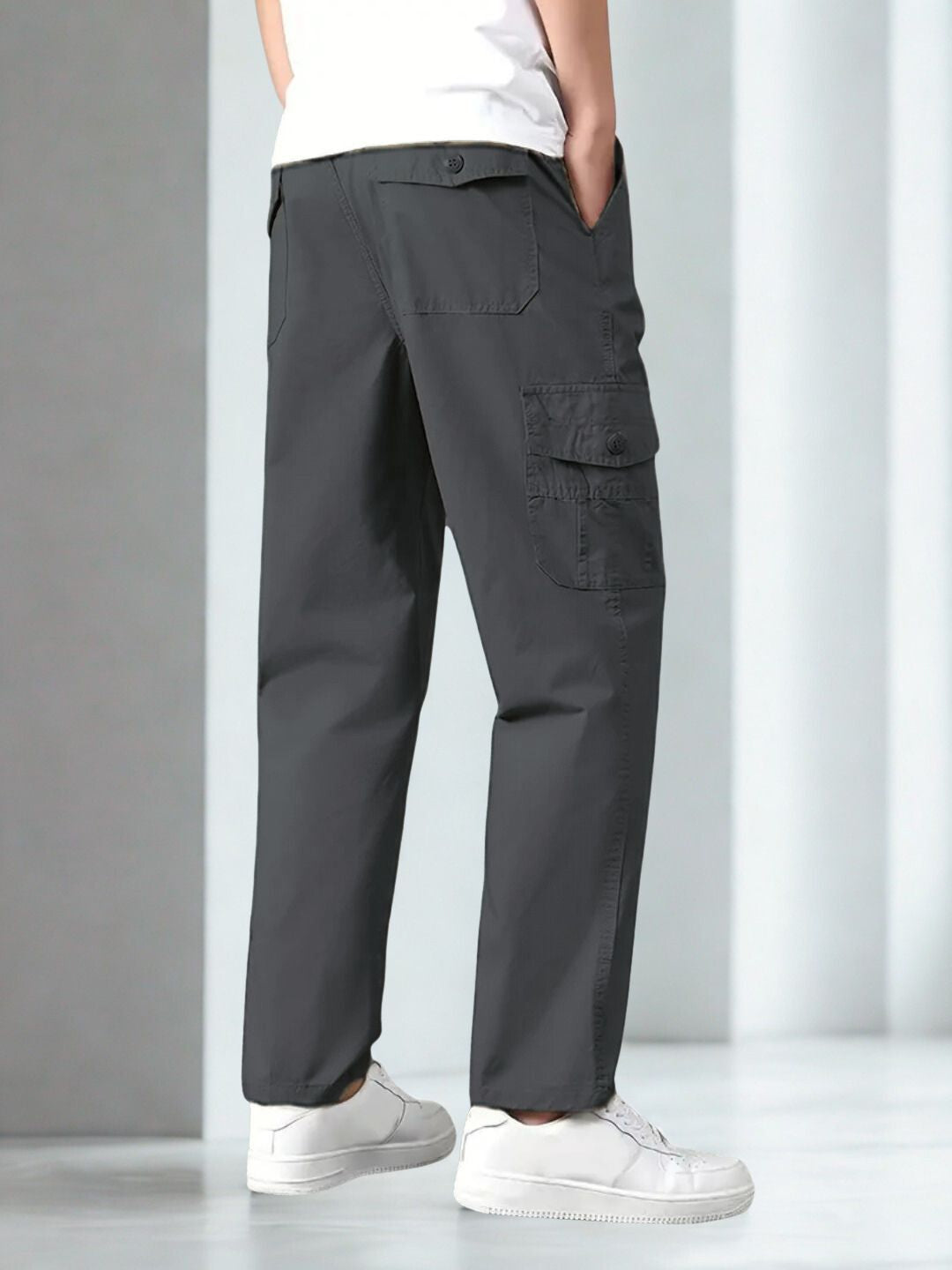 Premium Casual Cargo Trousers – Dark Gray