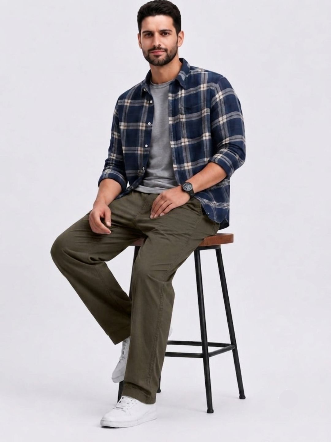 Premium Men’s Cotton Pants Lycra - Coffee