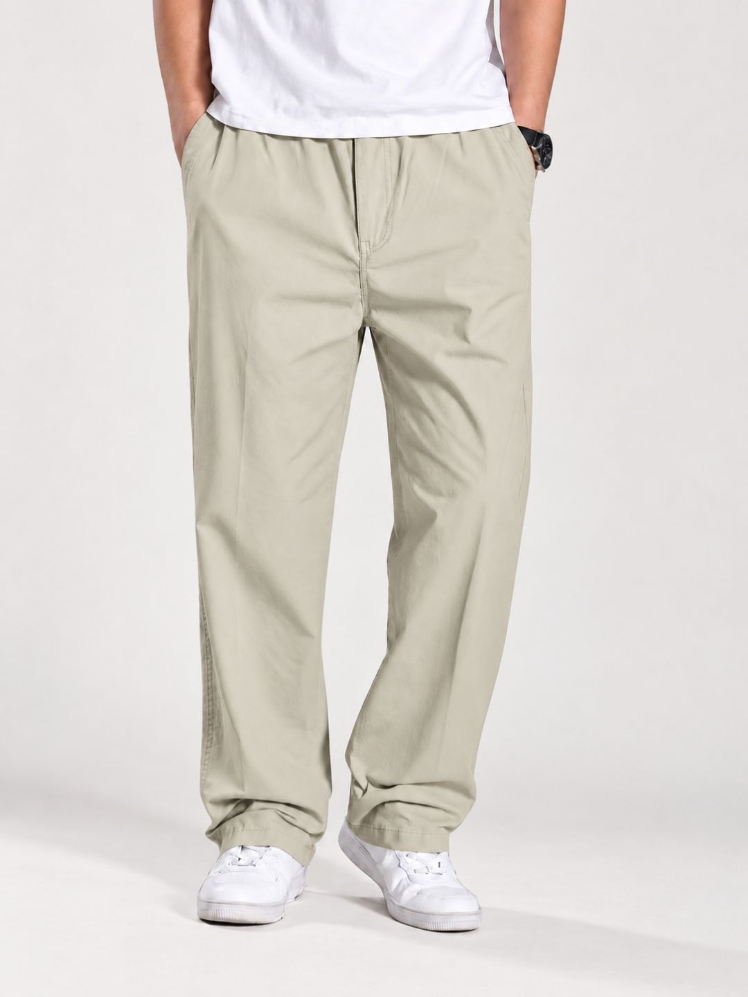 Premium Classic Cotton Trousers - Cream