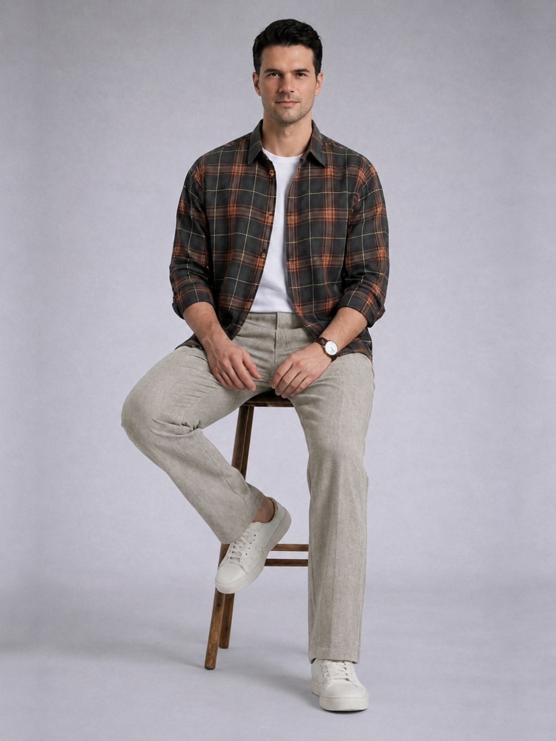 Premium Linen Cargo Pants for Men - LGray