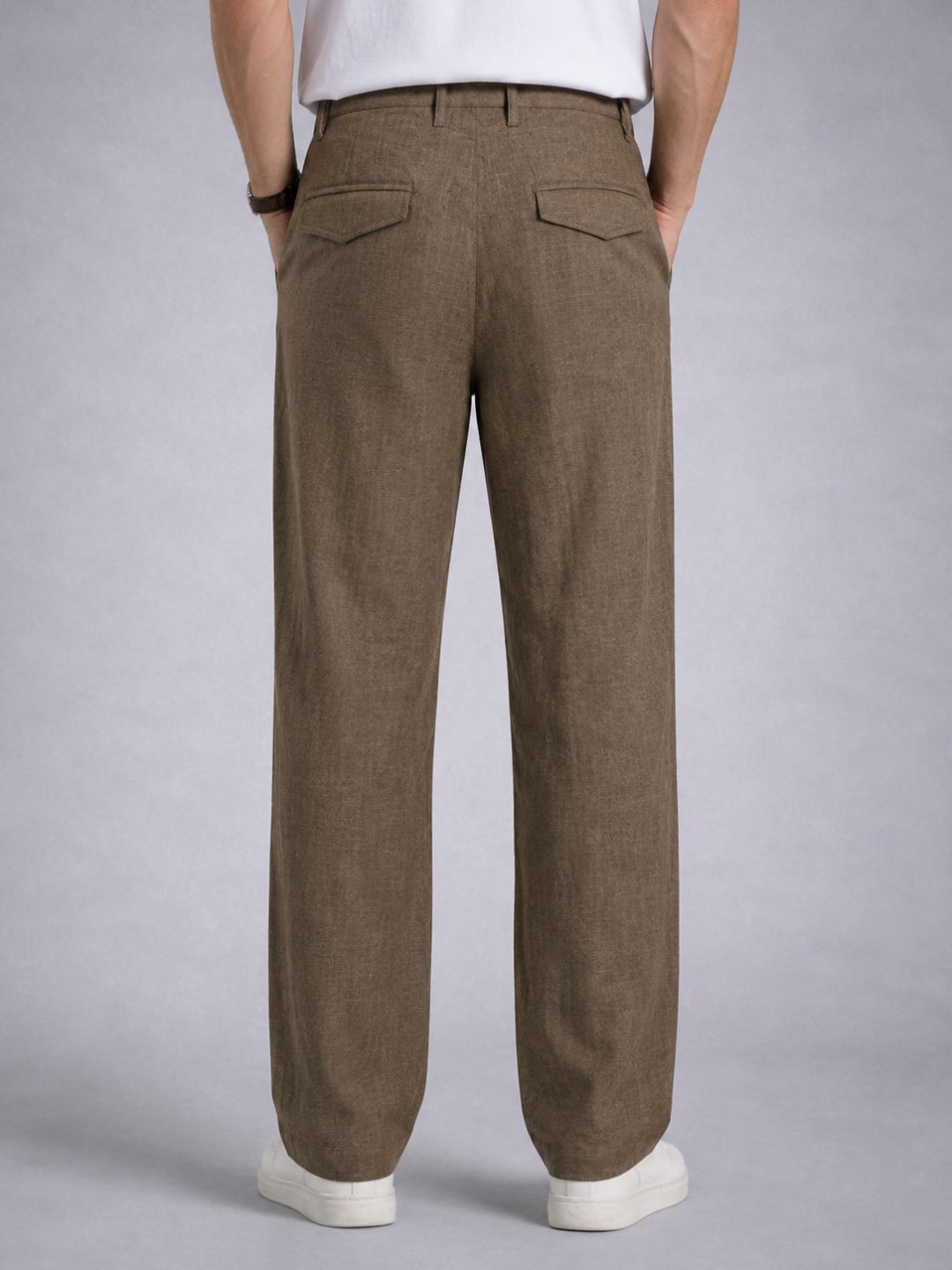 Premium Linen Cargo Pants for Men - BROWN