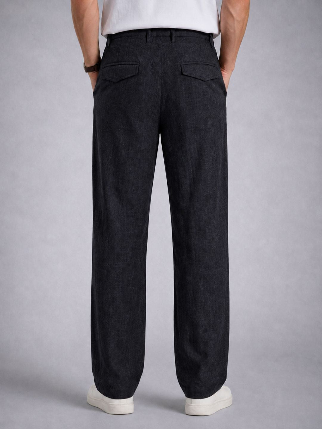 Premium Linen Cargo Pants for Men - Black
