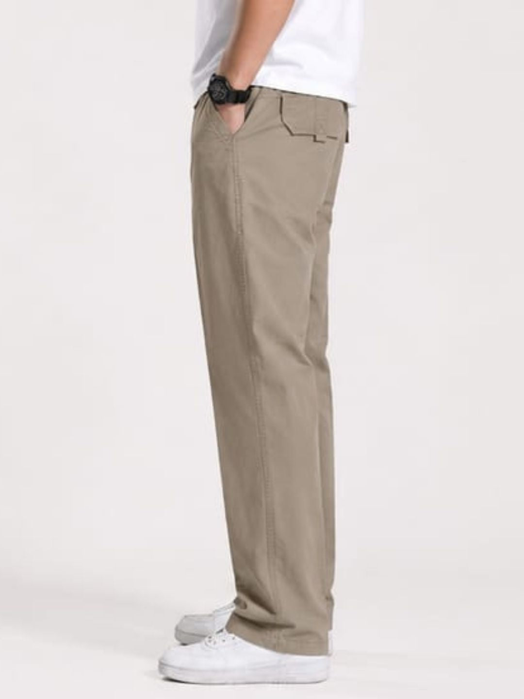 Premium Classic Cotton Trousers - L Brown
