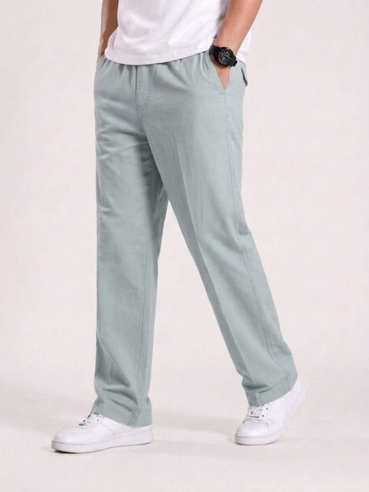 Premium Classic Cotton Trousers - LT SKY