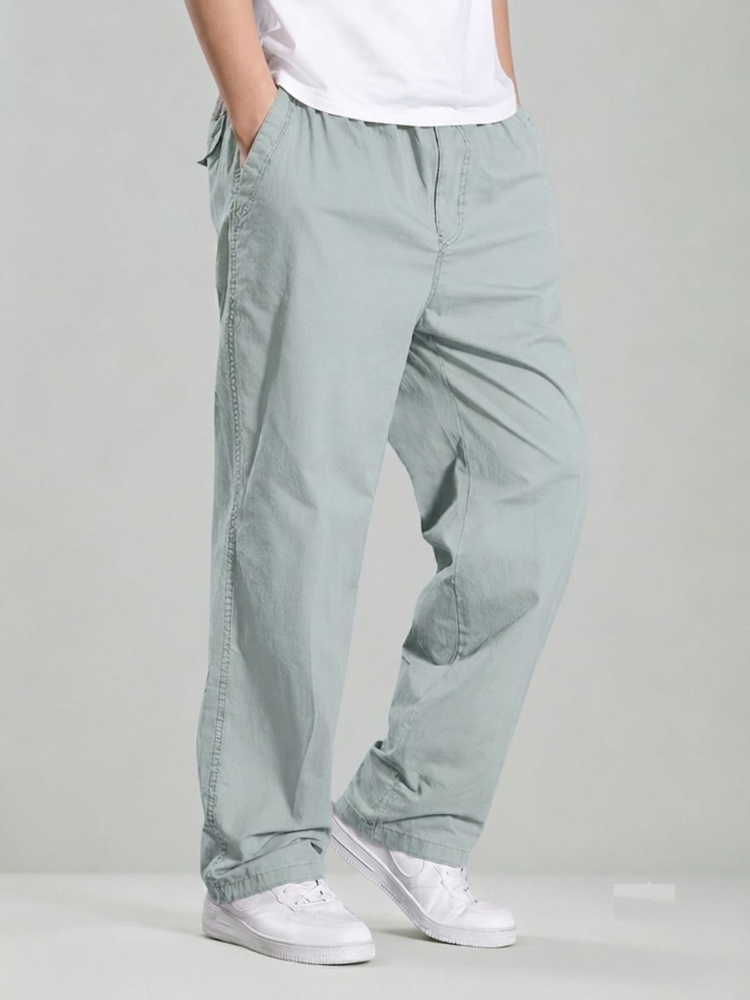 Premium Men’s Cotton Pants Lycra - LT SKY