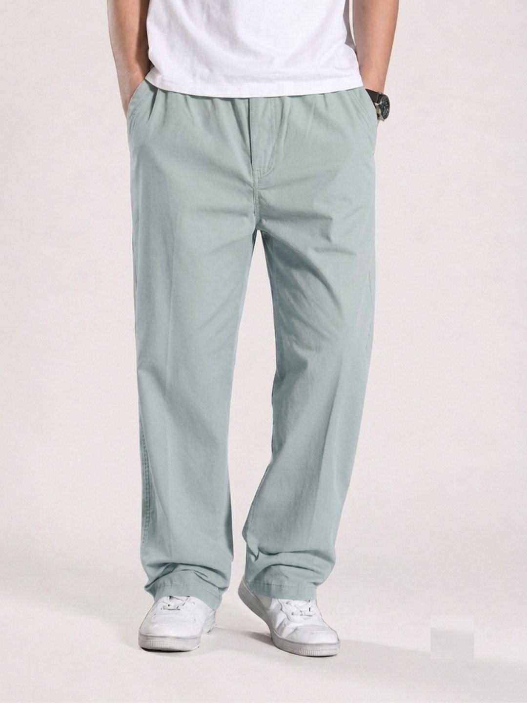 Premium Men’s Cotton Pants Lycra - LT SKY