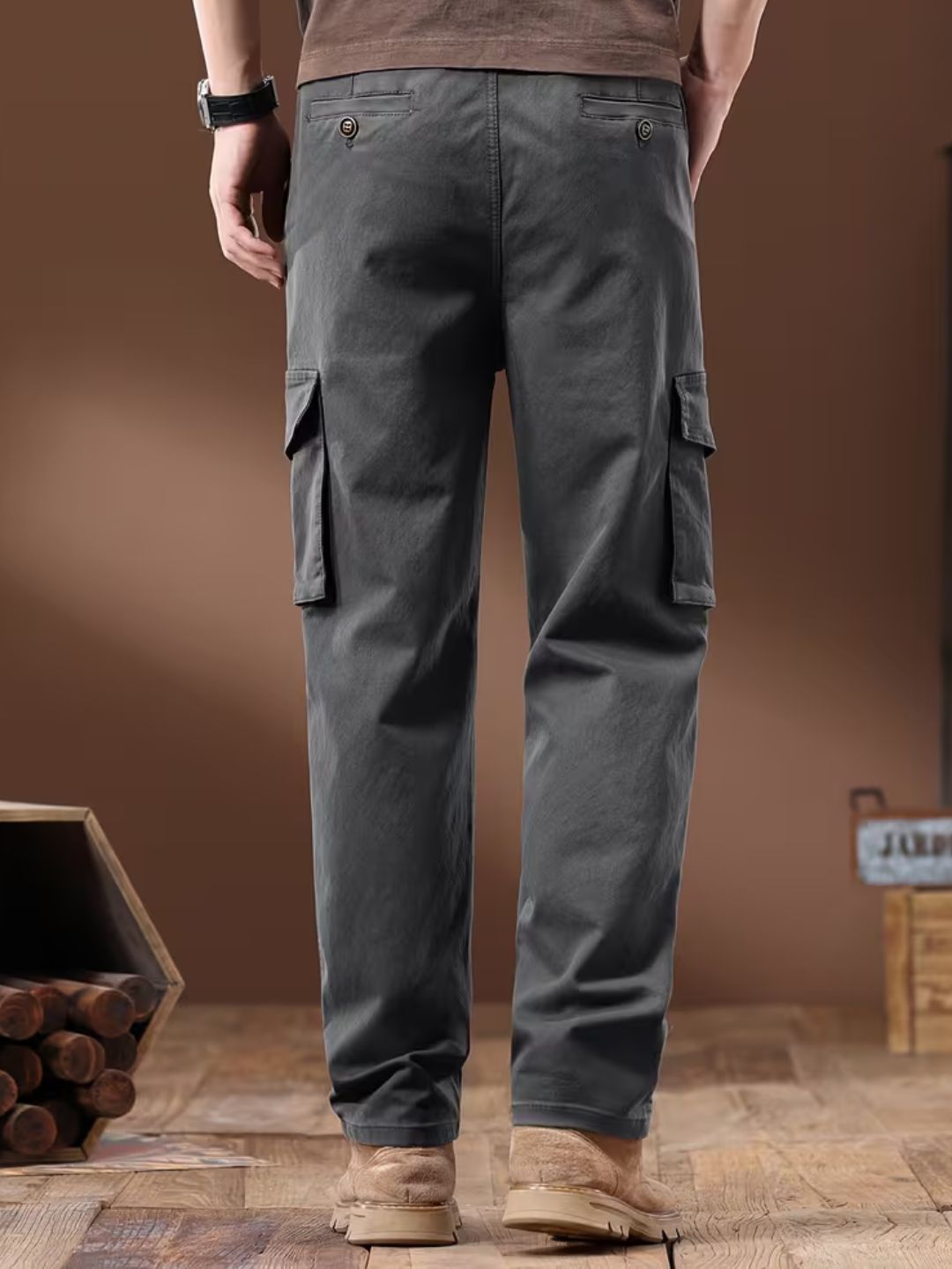 Men'S Slim-Fit Business Casual Pants - Solid Color