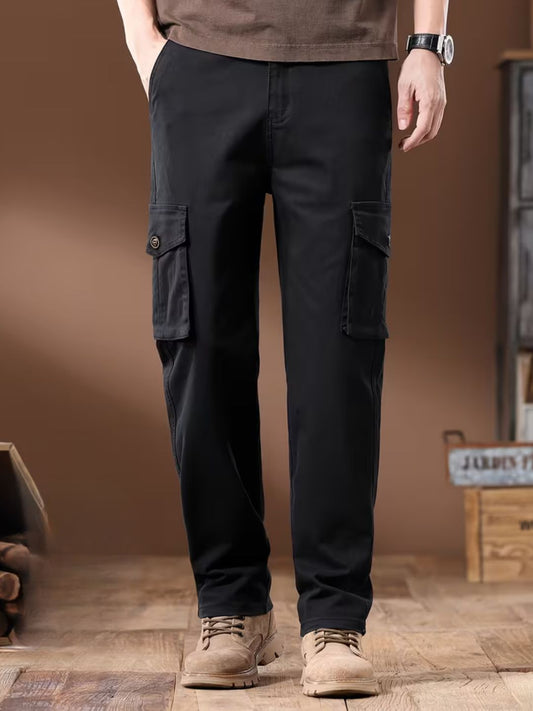 Men'S Slim-Fit Business Casual Pants - Solid Color