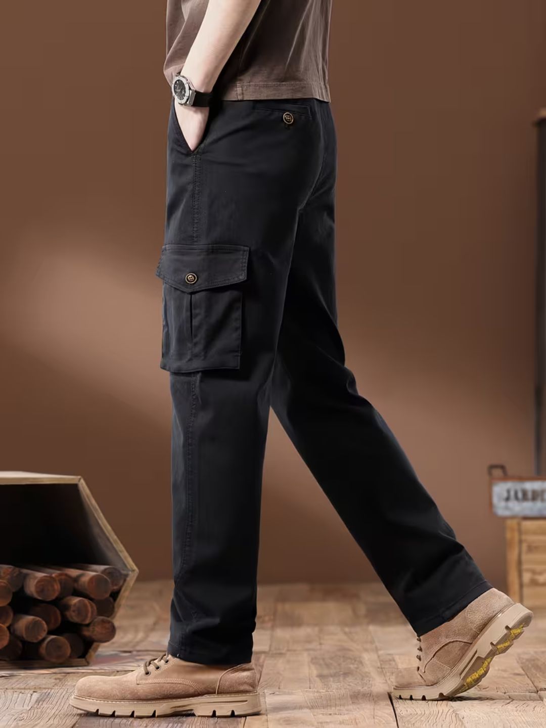 Men'S Slim-Fit Business Casual Pants - Solid Color
