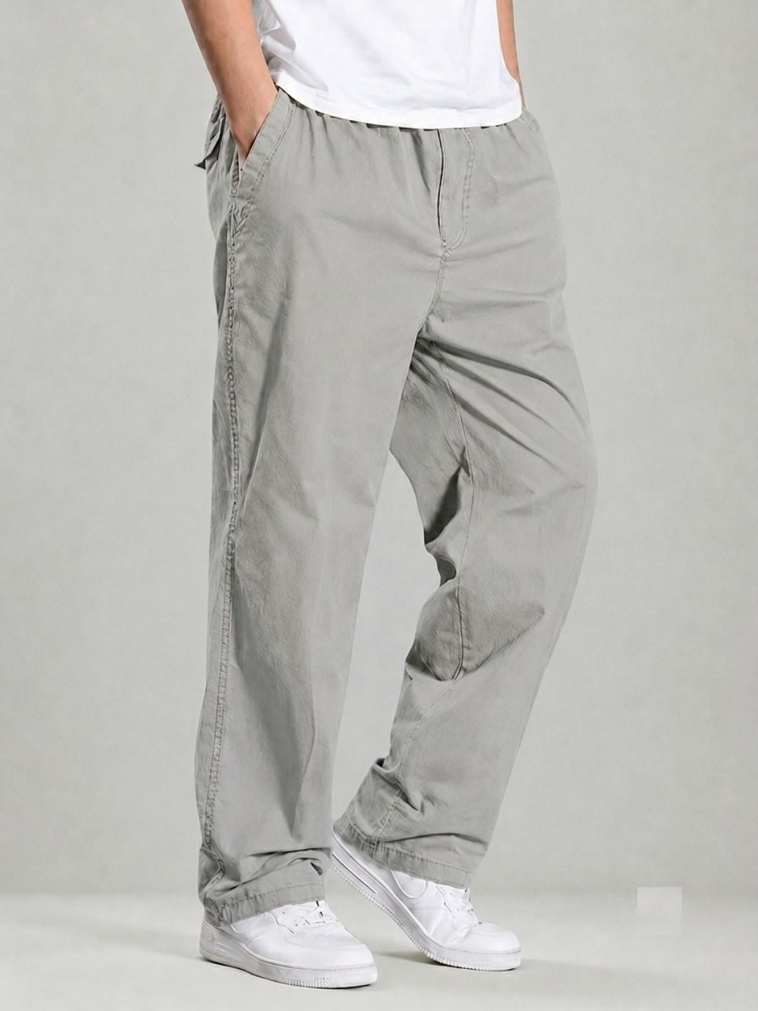 Premium Men’s Cotton Pants Lycra - ASH