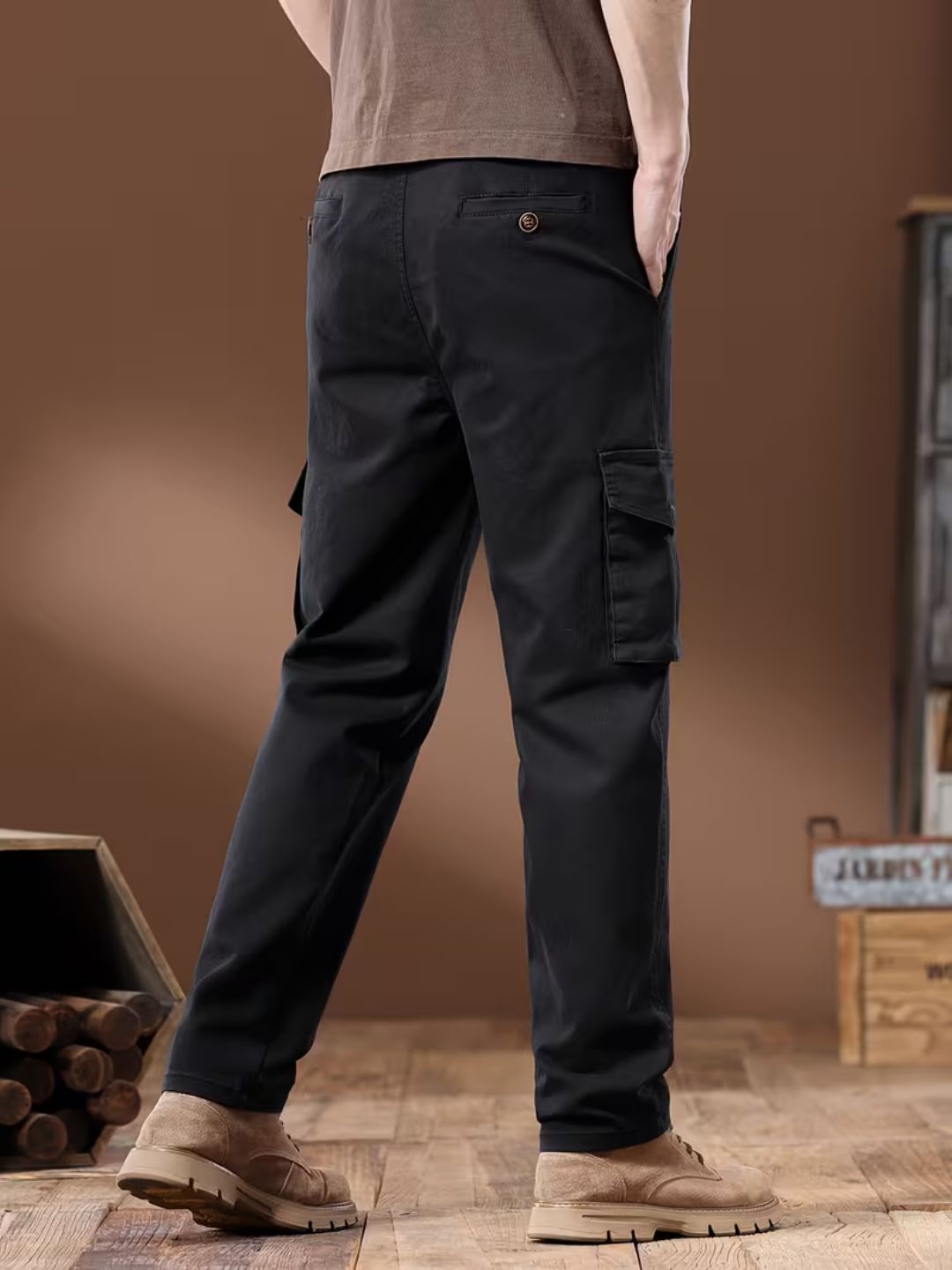 Men'S Slim-Fit Business Casual Pants - Solid Color