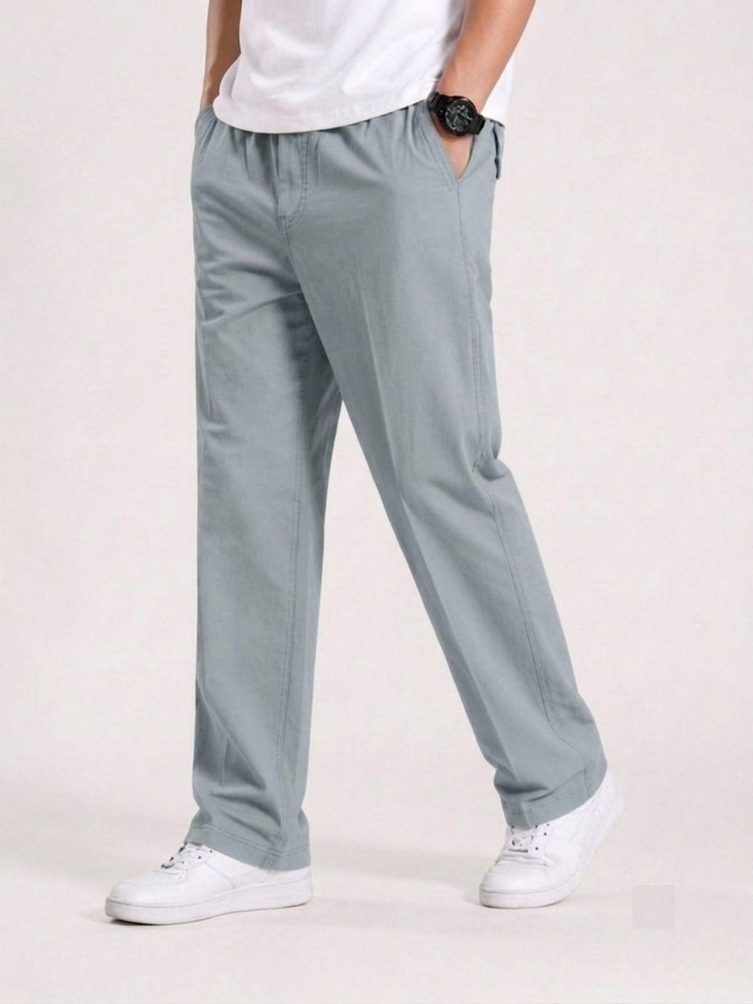Premium Classic Cotton Trousers - SKY