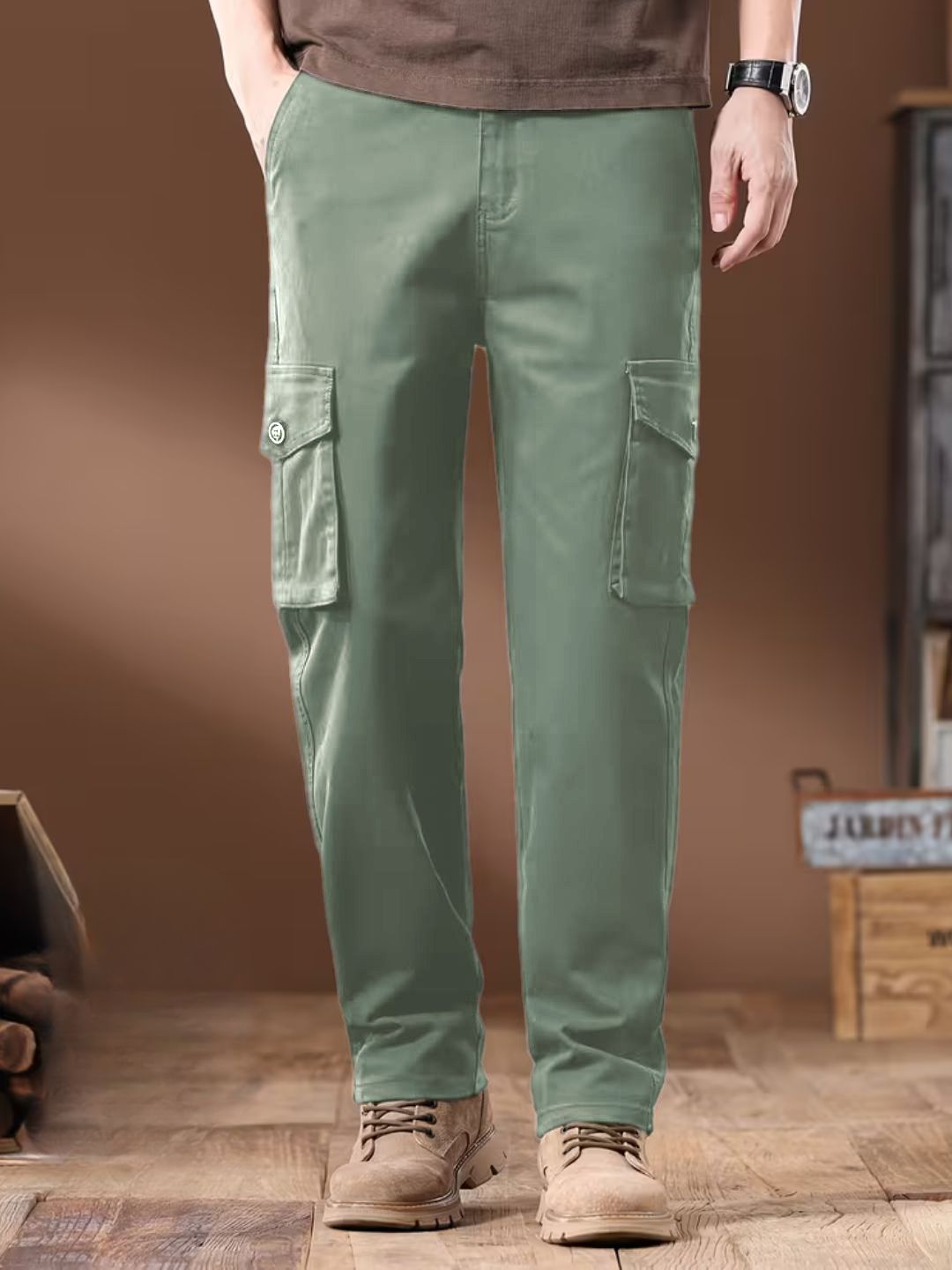 Men'S Slim-Fit Business Casual Pants - Solid Color