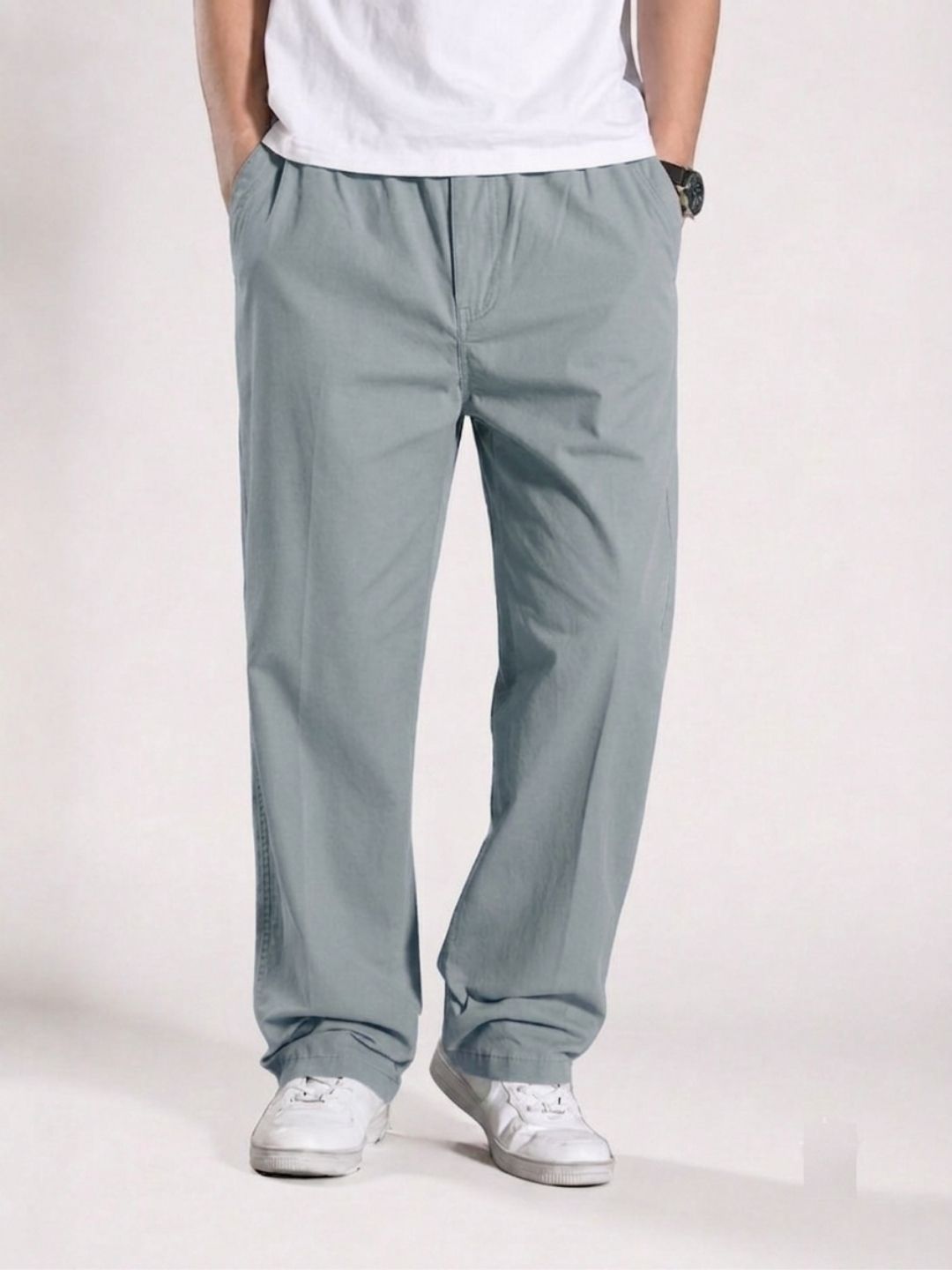 Premium Classic Cotton Trousers - SKY