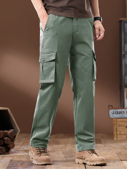 Men'S Slim-Fit Business Casual Pants - Solid Color
