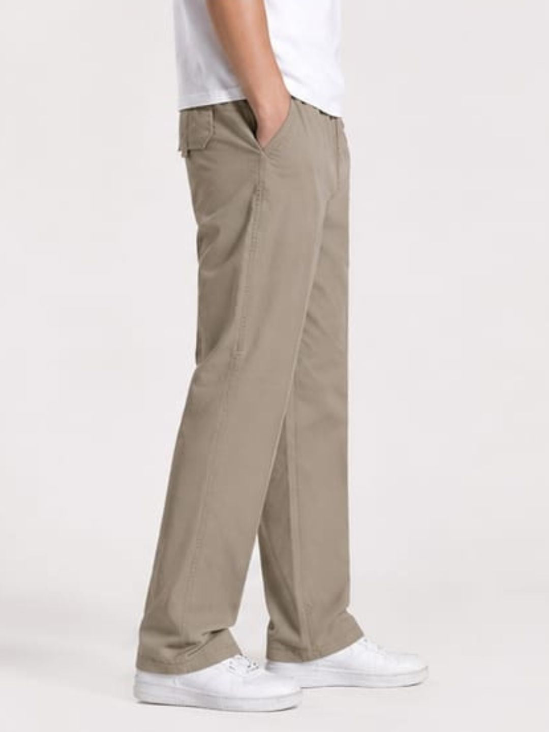 Premium Classic Cotton Trousers - L Brown