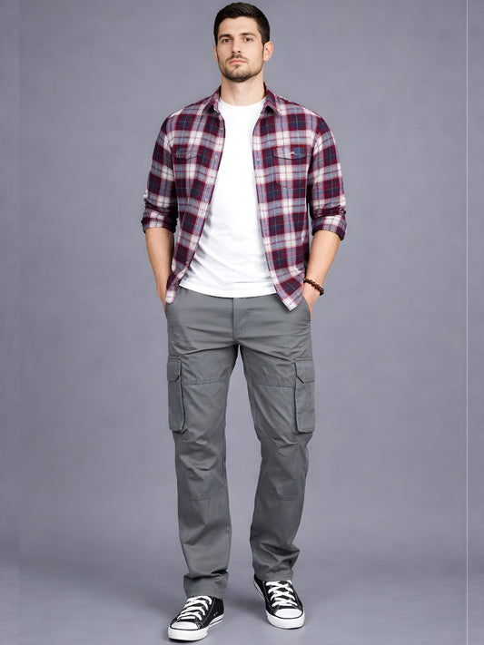 Cotton regular fit cargo Trousers for men