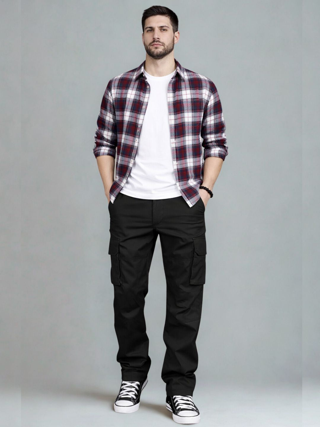 Men’s Regular Fit Cotton Cargo Pants - Black