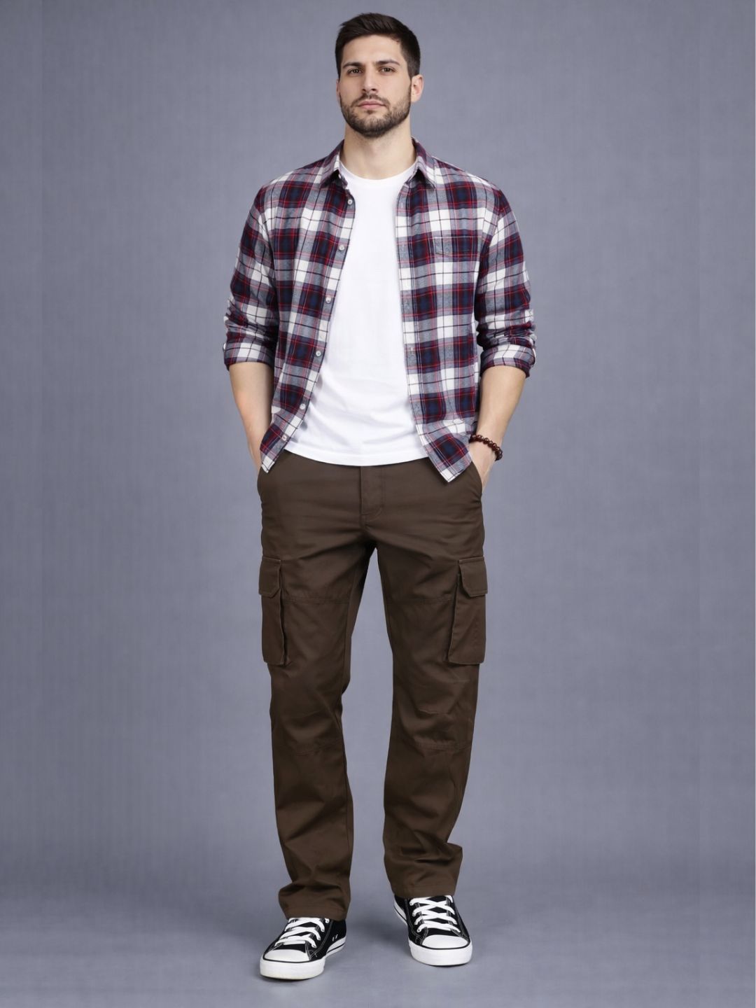 Men’s Regular Fit Cotton Cargo Pants - Coffee