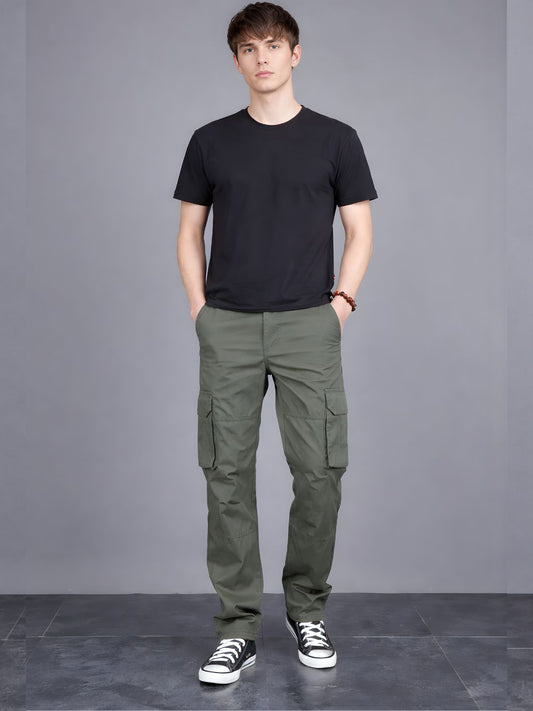 Cotton regular fit cargo Trousers for men