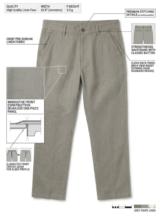 Premium Linen Cargo Pants for Men - LGray