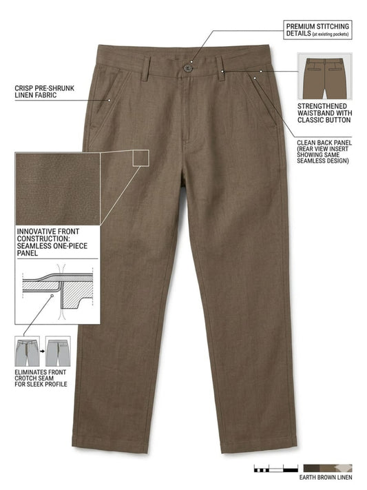 Premium Linen Cargo Pants for Men - BROWN
