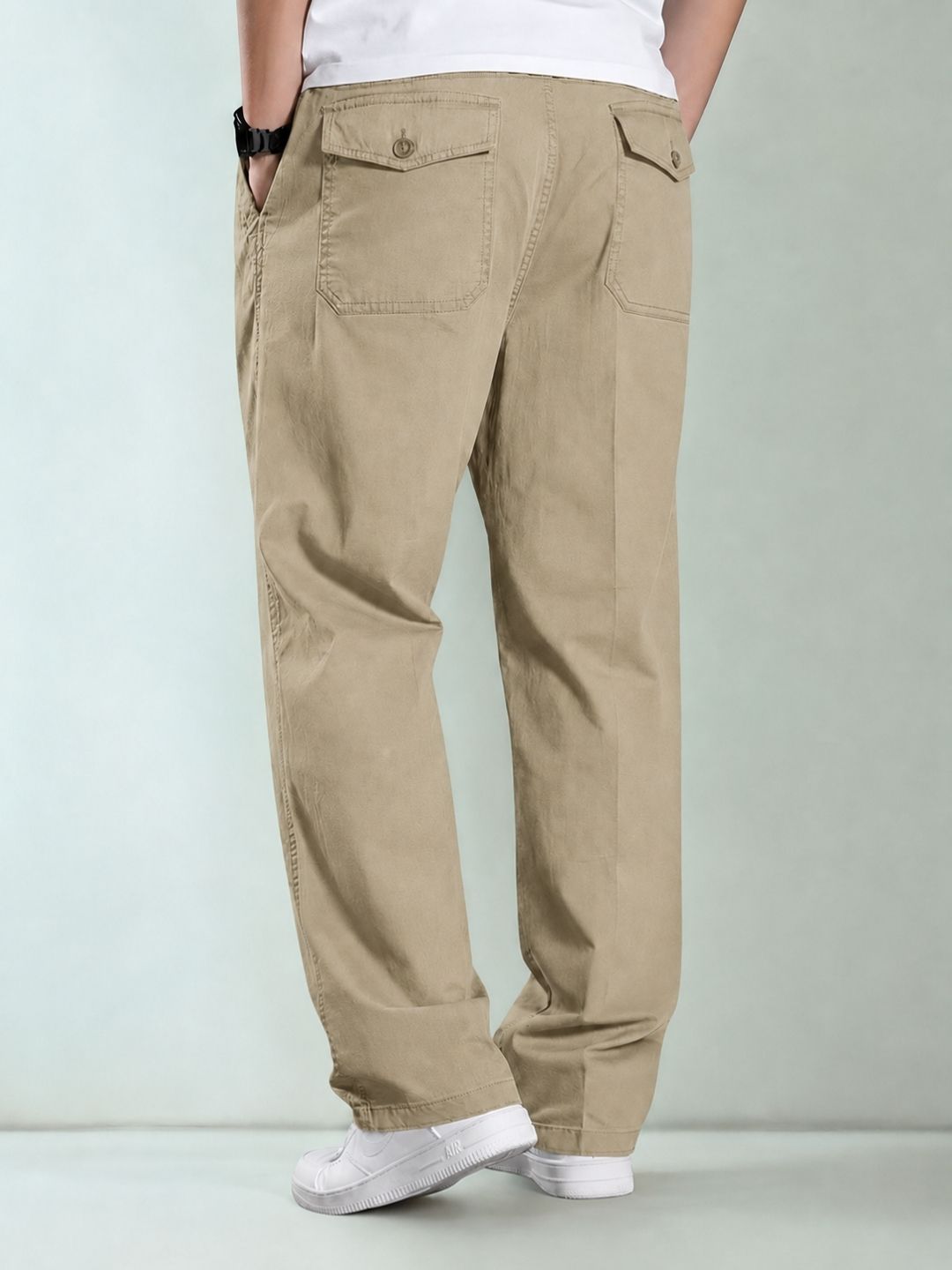 Premium Men’s Cotton Pants Lycra - Khaki