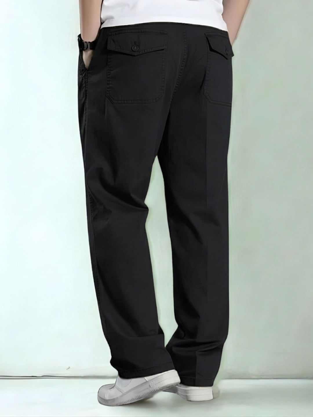 Premium Men’s Cotton Pants Lycra - Black