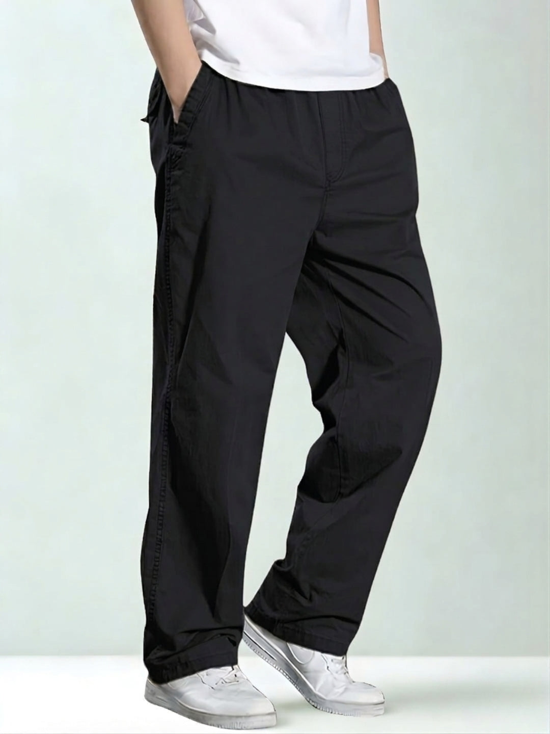Premium Men’s Cotton Pants Lycra - Black