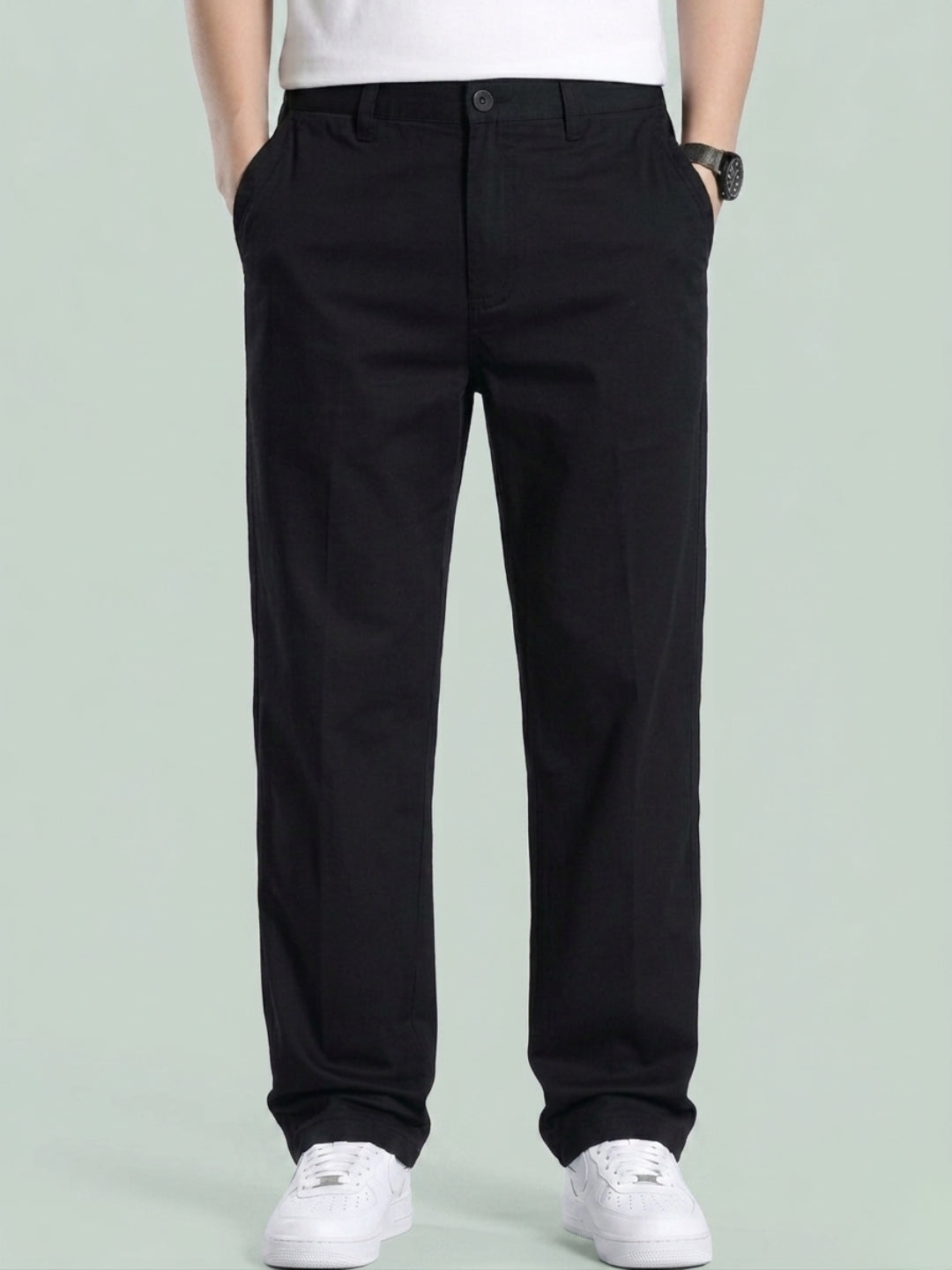 Premium Men’s Cotton Pants Lycra - Black