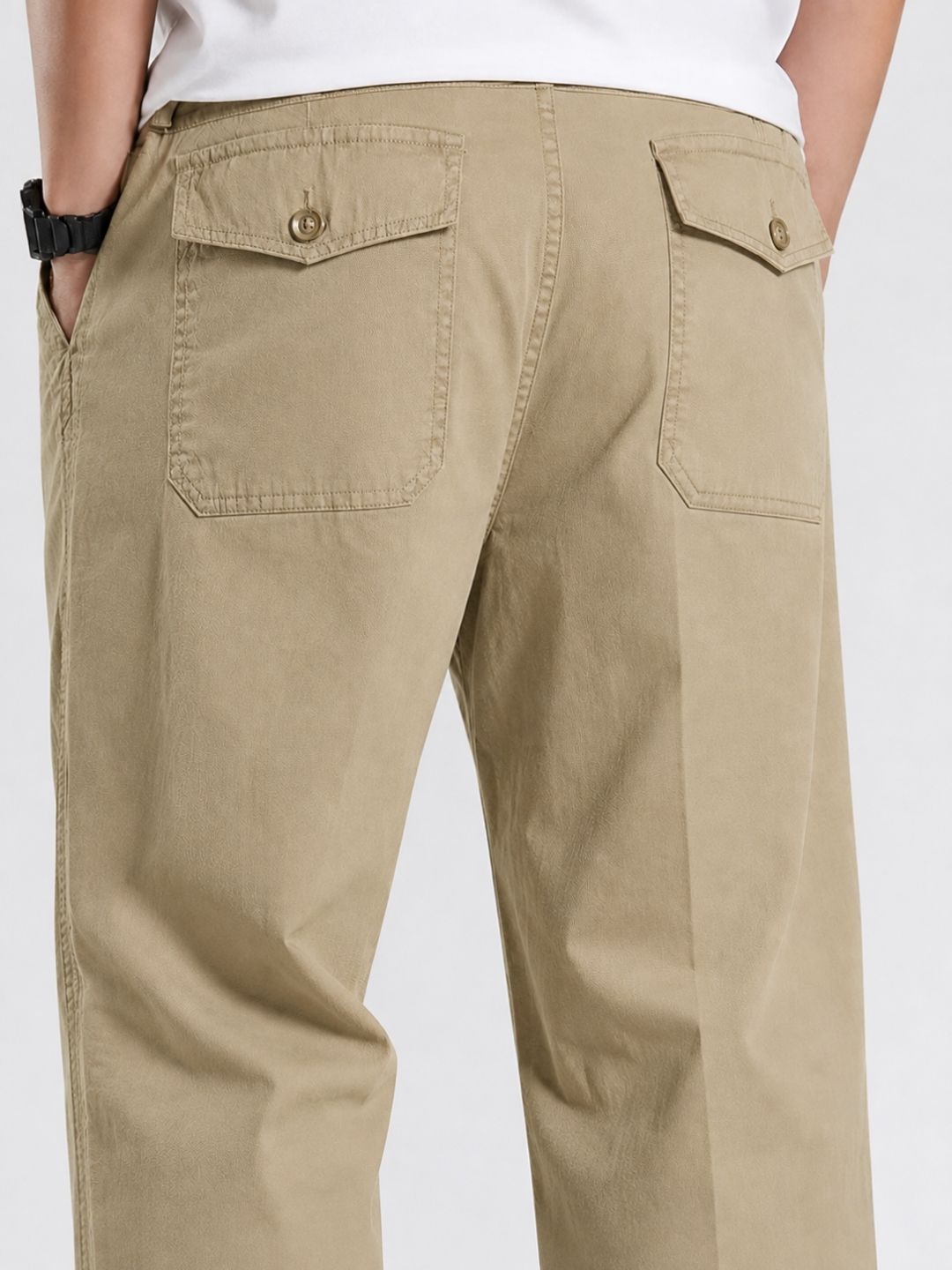 Premium Men’s Cotton Pants Lycra - Khaki