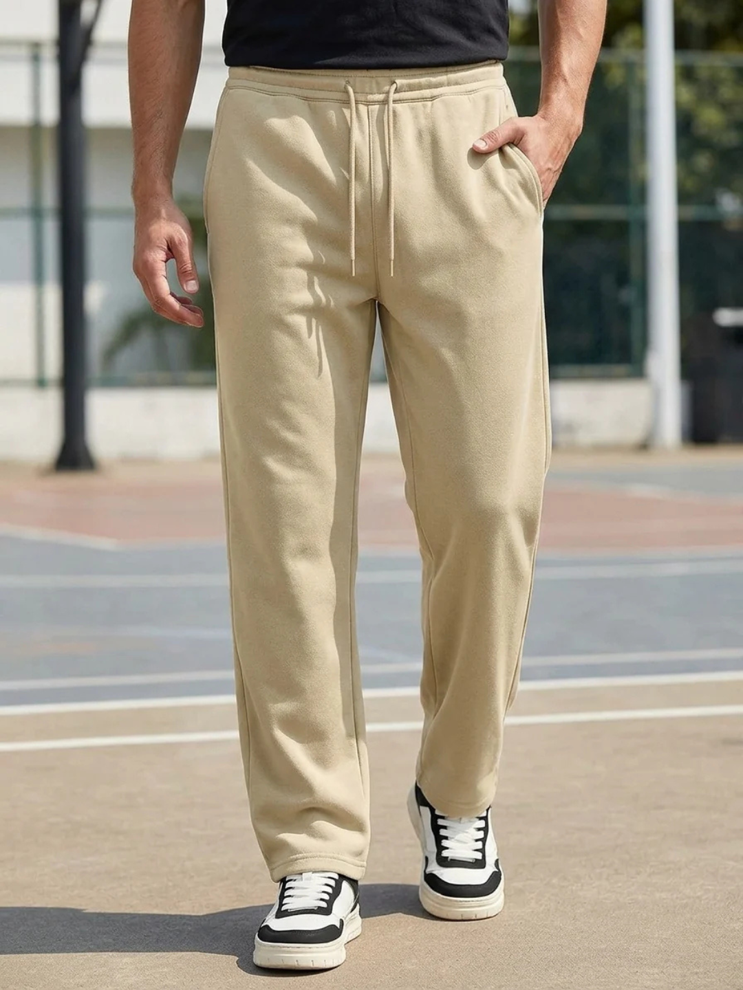Classic Straight Fit Joggers - Pebble