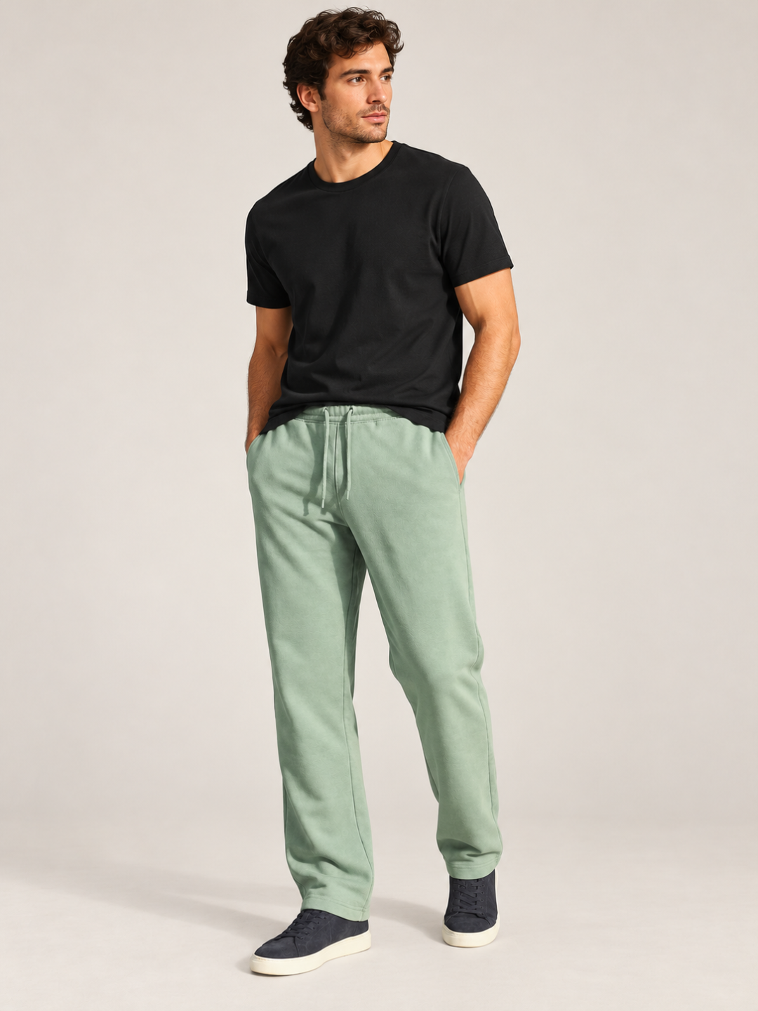 Classic Straight Fit Joggers - Slit Green