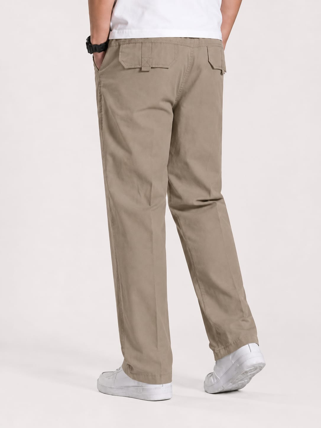 Premium Classic Cotton Trousers - L Brown