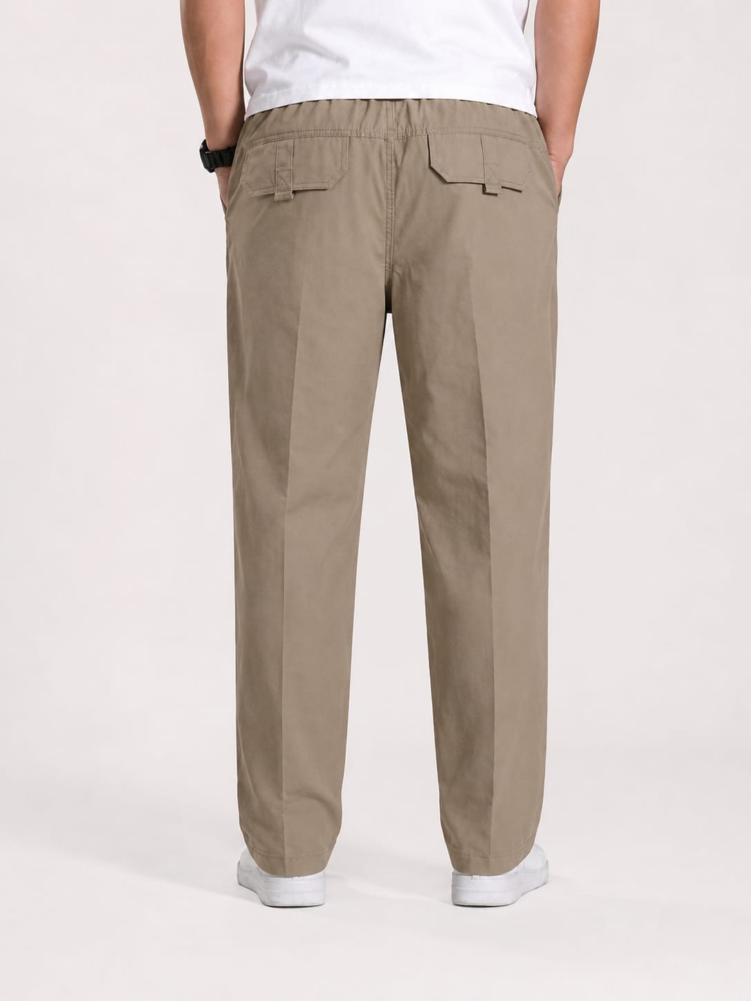 Premium Classic Cotton Trousers - L Brown